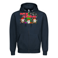 Navy Merry Christmas - Gnome - Gnome Zipper Hoodie - Bettercallsaul