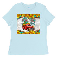 Baby Blue just a small town girl with car Ladies Tee - HRA Design Shop