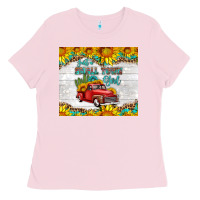 Bubblegum Pink just a small town girl with car Ladies Tee - HRA Design Shop