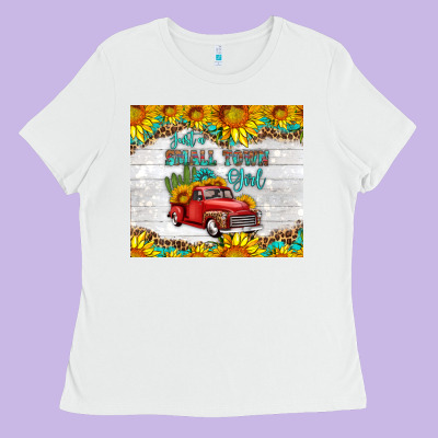 Just A Small Town Girl With Car Ladies Tee Designed By Hra Design Shop