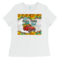 White just a small town girl with car Ladies Tee - HRA Design Shop