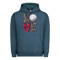 Pigment Midnight Navy love volleyball Urban Hoodie - FaDigitalArtStudio