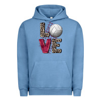 Pigment Pebble Blue love volleyball Urban Hoodie - FaDigitalArtStudio