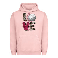 Pigment Salmon love volleyball Urban Hoodie - FaDigitalArtStudio