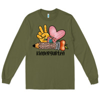 Army Green peace love kindergarten Long Sleeve Tee - JahusDesignShop