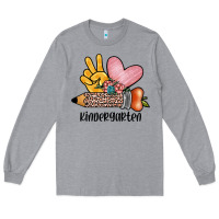 Heather Grey peace love kindergarten Long Sleeve Tee - JahusDesignShop
