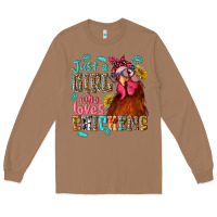 Toasted Coconut just a girl who loves chickens Long Sleeve Tee - NancyCooperArtShop