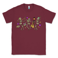 Burgundy dancing skeletons mardi gras Classic Tee - MaliasSmallBusiness
