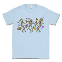 Dusty Blue dancing skeletons mardi gras Classic Tee - MaliasSmallBusiness