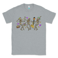 Heather Grey dancing skeletons mardi gras Classic Tee - MaliasSmallBusiness