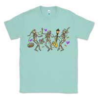 Seafoam dancing skeletons mardi gras Classic Tee - MaliasSmallBusiness