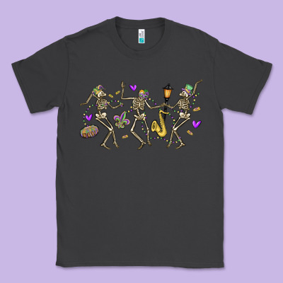 Dancing Skeletons Mardi Gras Classic Tee Designed By Maliassmallbusiness