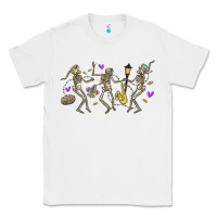 White dancing skeletons mardi gras Classic Tee - MaliasSmallBusiness