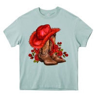 Arona valentines day cowboy boots red  and roses Heavy Core Tee - AdoDesignShop