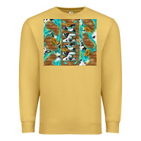 Antique Gold cowhide mama with rustic teal wood Premium Sweatshirt - TumblerDesignByShophia
