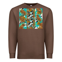 Chestnut cowhide mama with rustic teal wood Premium Sweatshirt - TumblerDesignByShophia