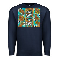 Navy cowhide mama with rustic teal wood Premium Sweatshirt - TumblerDesignByShophia