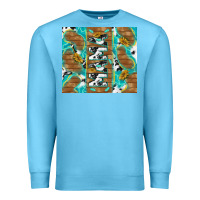 Ocean Blue cowhide mama with rustic teal wood Premium Sweatshirt - TumblerDesignByShophia