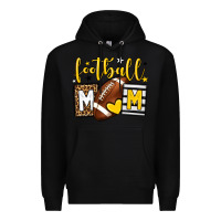 Black Football mom yellow team color Premium Hoodie - HowdyJamesFarm