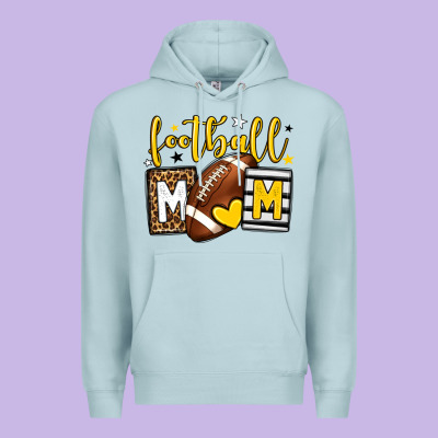 Football Mom Yellow Team Color Premium Hoodie Designed By Howdyjamesfarm