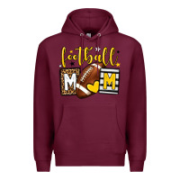 Burgundy Football mom yellow team color Premium Hoodie - HowdyJamesFarm