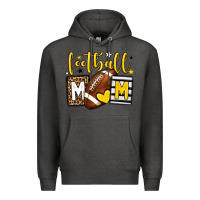 Charcoal Heather Football mom yellow team color Premium Hoodie - HowdyJamesFarm