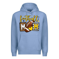 Colony Blue Football mom yellow team color Premium Hoodie - HowdyJamesFarm