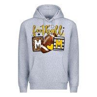 Heather Grey Football mom yellow team color Premium Hoodie - HowdyJamesFarm