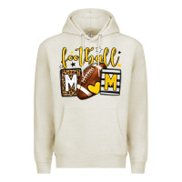 Oatmeal Heather Football mom yellow team color Premium Hoodie - HowdyJamesFarm