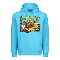 Ocean Blue Football mom yellow team color Premium Hoodie - HowdyJamesFarm