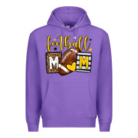 Purple Football mom yellow team color Premium Hoodie - HowdyJamesFarm
