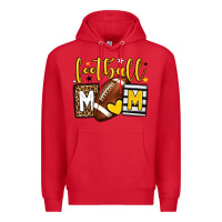Red Football mom yellow team color Premium Hoodie - HowdyJamesFarm