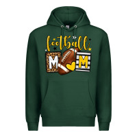 Sports Green Football mom yellow team color Premium Hoodie - HowdyJamesFarm