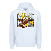 White Football mom yellow team color Premium Hoodie - HowdyJamesFarm