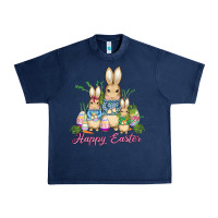 Navy easter bunny family wıth carrots and eggs Urban Heavy Tee - AdoDesignShop