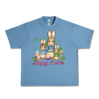 Pebble Blue easter bunny family wıth carrots and eggs Urban Heavy Tee - AdoDesignShop