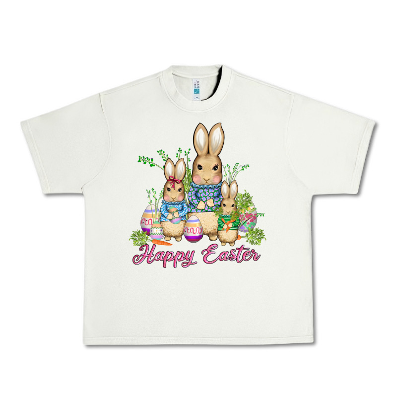 Easter Bunny Family Wıth Carrots And Eggs Urban Heavy Tee by AdoDesignShop | Teevron