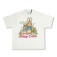 Pistachio easter bunny family wıth carrots and eggs Urban Heavy Tee - AdoDesignShop