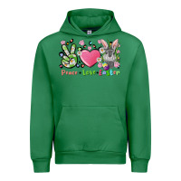 Emerald peace love easter bunny Urban Hoodie - FaDigitalArtStudio