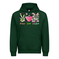Forest Green peace love easter bunny Urban Hoodie - FaDigitalArtStudio