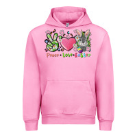 Fuchsia Pink peace love easter bunny Urban Hoodie - FaDigitalArtStudio