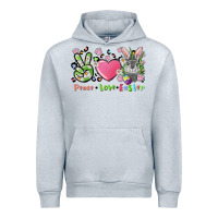 Heather Grey peace love easter bunny Urban Hoodie - FaDigitalArtStudio