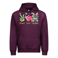 Mauve Wine peace love easter bunny Urban Hoodie - FaDigitalArtStudio