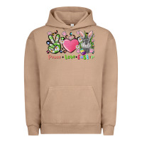 Pigment Burro peace love easter bunny Urban Hoodie - FaDigitalArtStudio