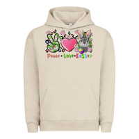Pigment French Oak peace love easter bunny Urban Hoodie - FaDigitalArtStudio
