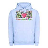 Pigment Grape Ice peace love easter bunny Urban Hoodie - FaDigitalArtStudio