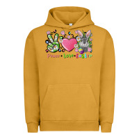 Pigment Peanut Butter peace love easter bunny Urban Hoodie - FaDigitalArtStudio