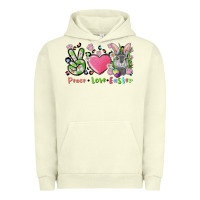 Pigment Pistachio peace love easter bunny Urban Hoodie - FaDigitalArtStudio