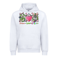 White peace love easter bunny Urban Hoodie - FaDigitalArtStudio