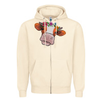 Sandshell cow with flowers Zipper Hoodie - Bettercallsaul